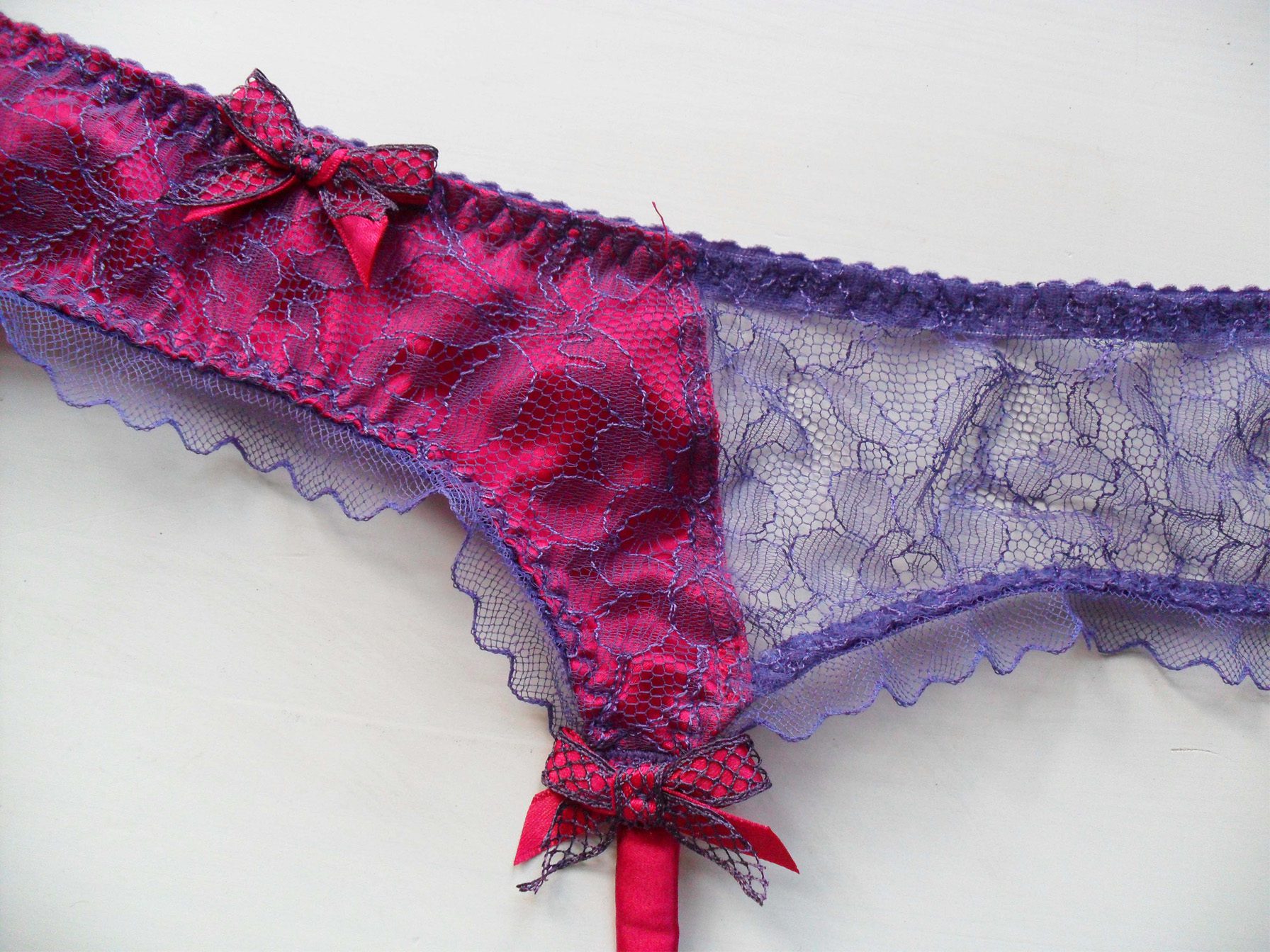 Agent Provocateur Sparkle Metallic Embroidered Mesh Suspender Belt in  Purple