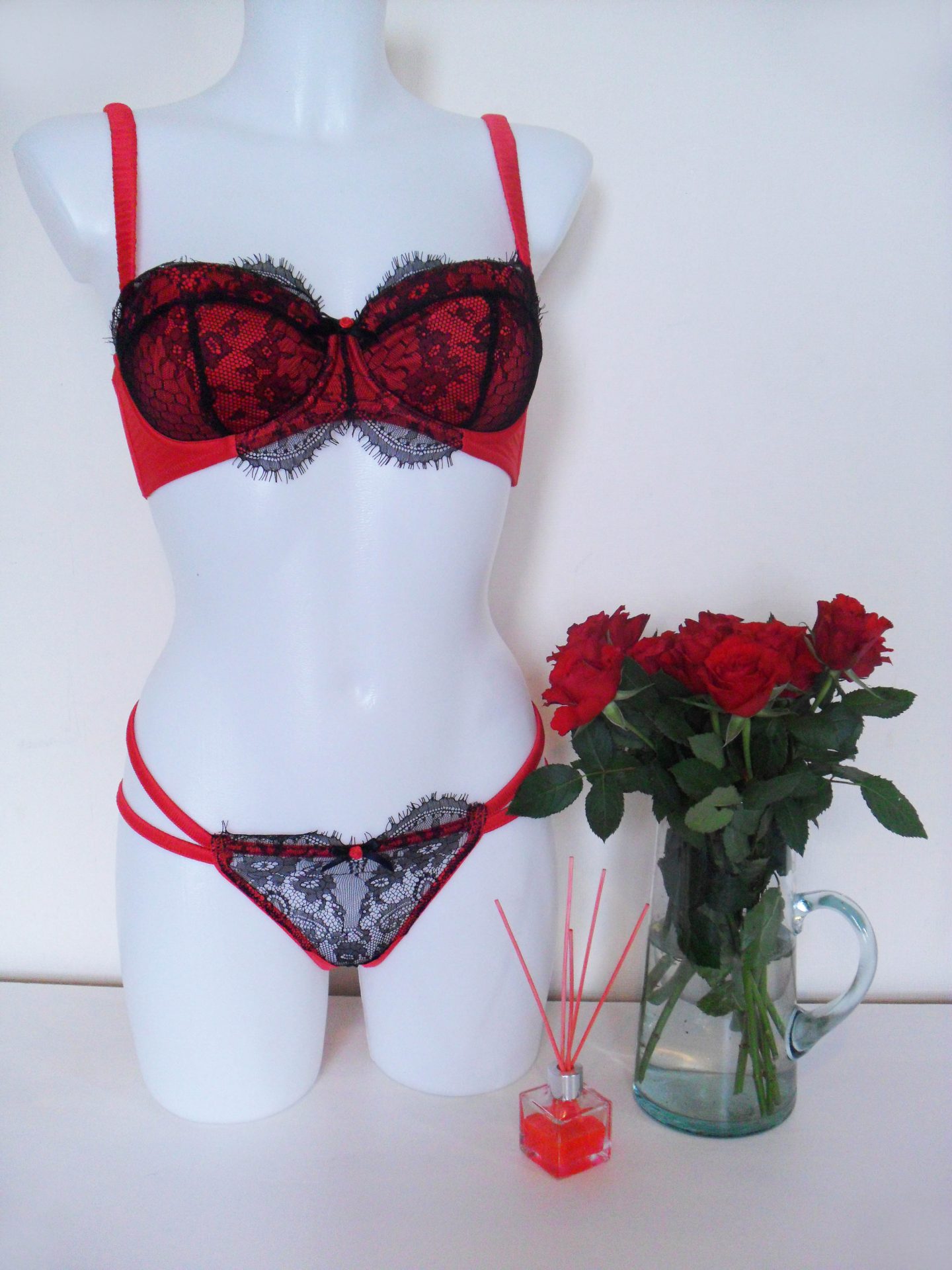 Branded Red Lace Bra – Playful Promises