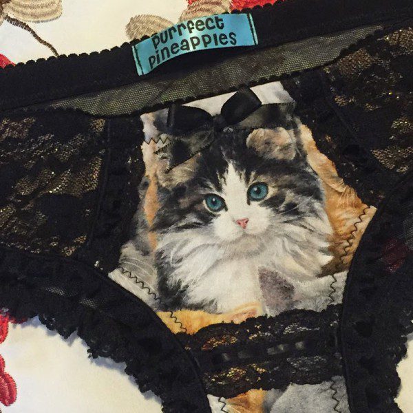 Lingerie Review: Purrfect Pineapples Kitty Black & Gold Lace Bra