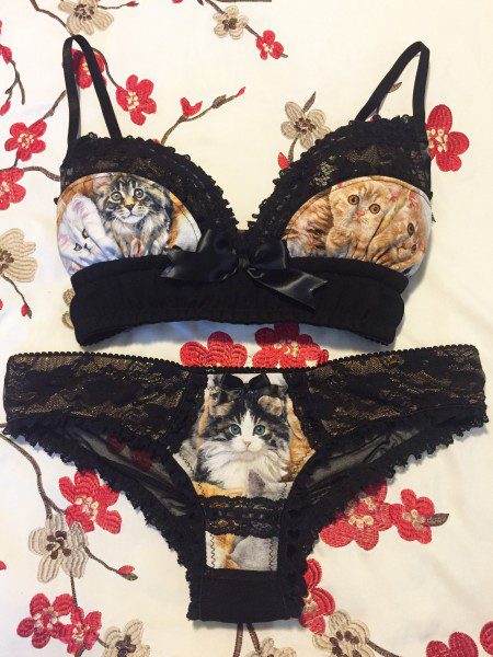 Lingerie Review: Purrfect Pineapples Kitty Black & Gold Lace Bra