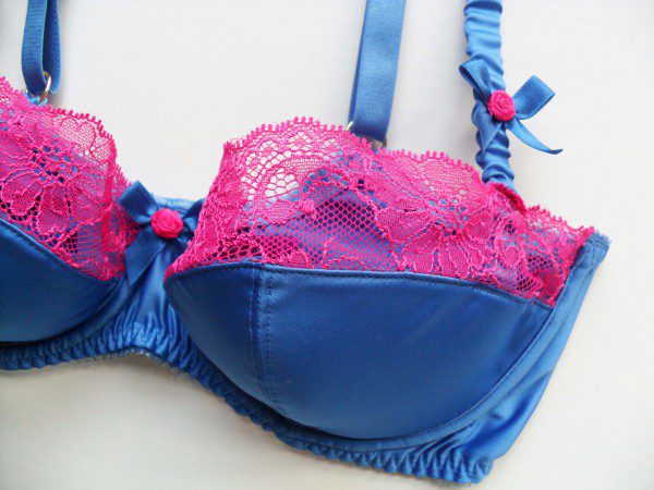 Agent Provocateur sparkle blue bra pink purple metallic details