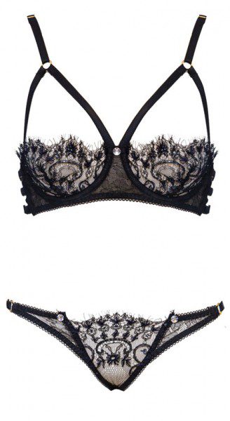 Carine Gilson Satin-Trimmed Silk-Blend Leavers Lace Underwired Bra