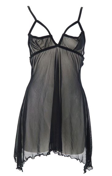 Hollywood sheer black nightgown | Esty Lingerie