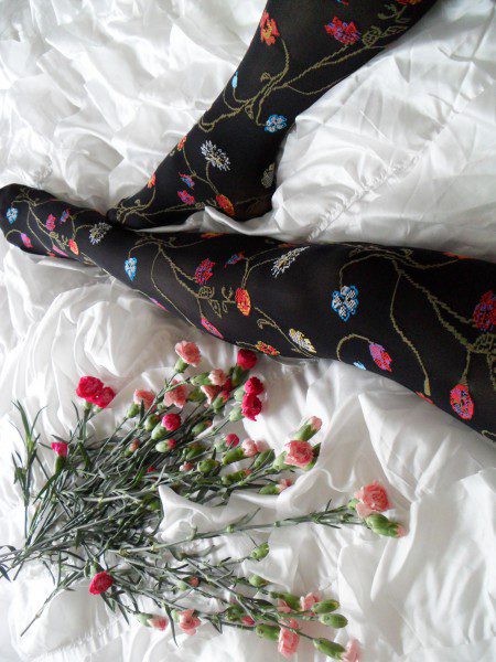 Trasparenze Platino Floral Knit Opaque Tights