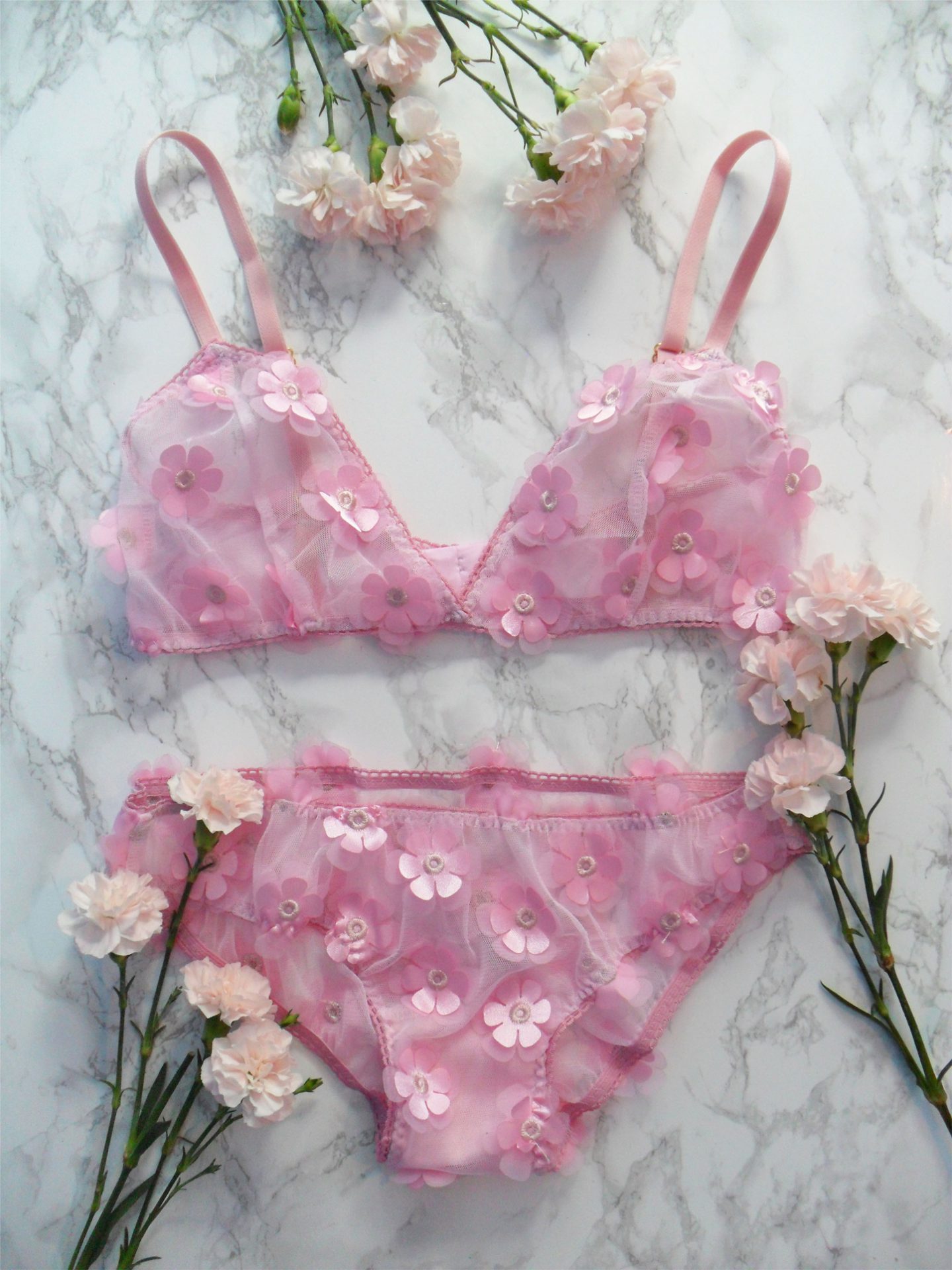 Buy TCG Designer Honeymoon Light Pink Bra & Panty set made by soft