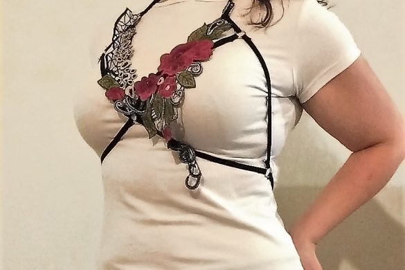Lingerie Review: Liquid Red Design Fanciful Floral Cage Harness Top