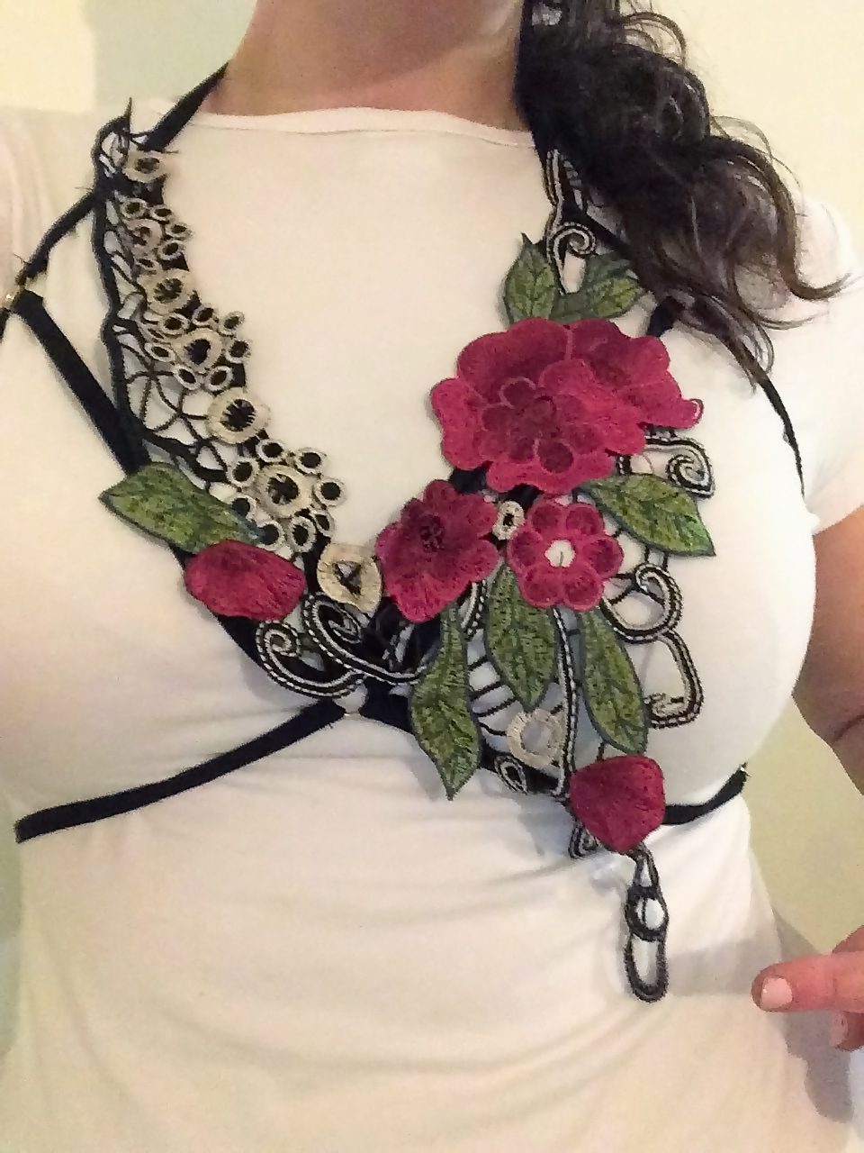 Lingerie Review: Liquid Red Design Fanciful Floral Cage Harness