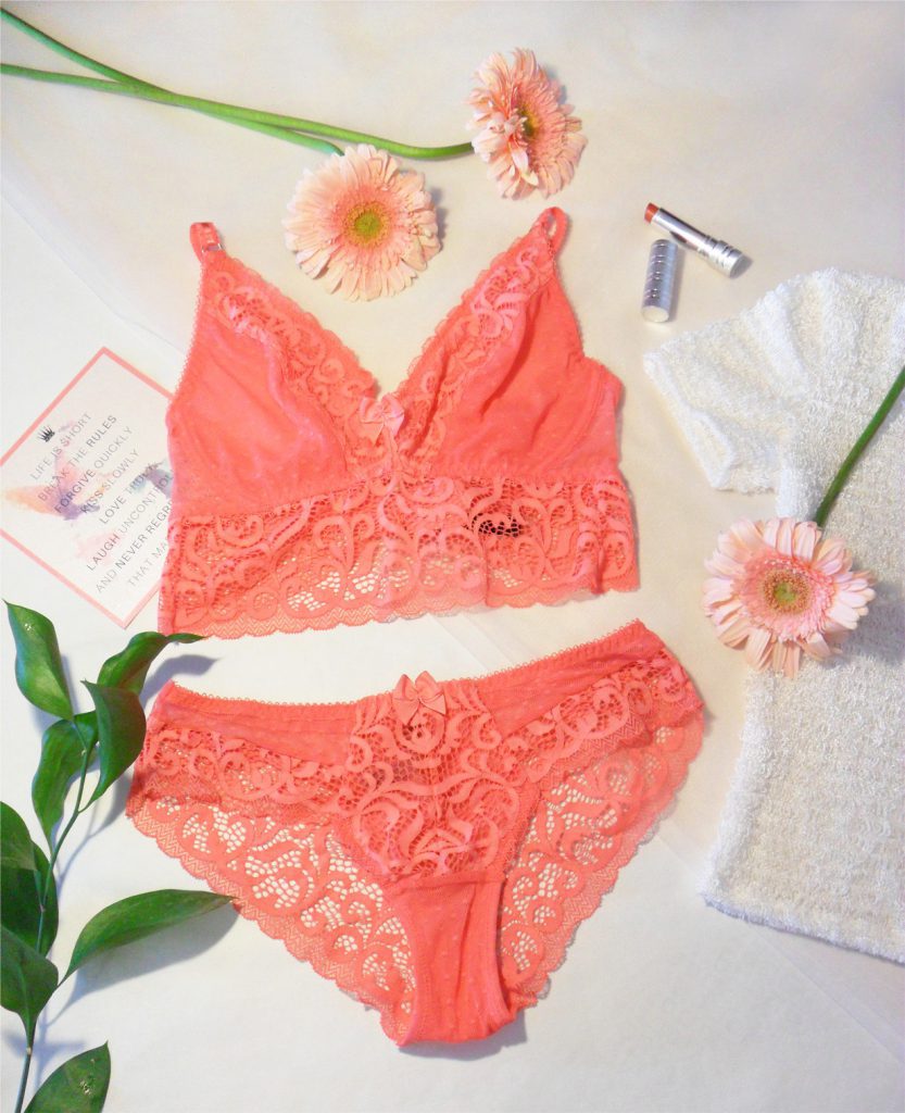 Coral Bralette and Shorts Set