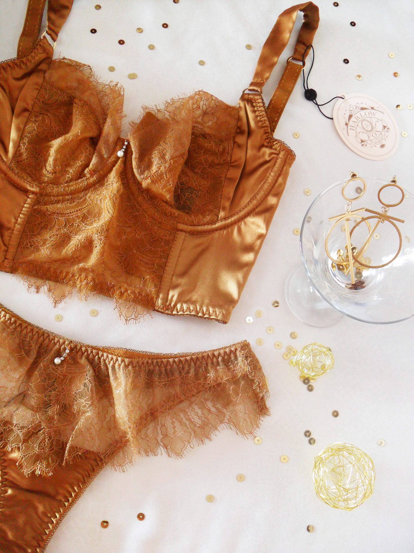 Gold Satin Bra 