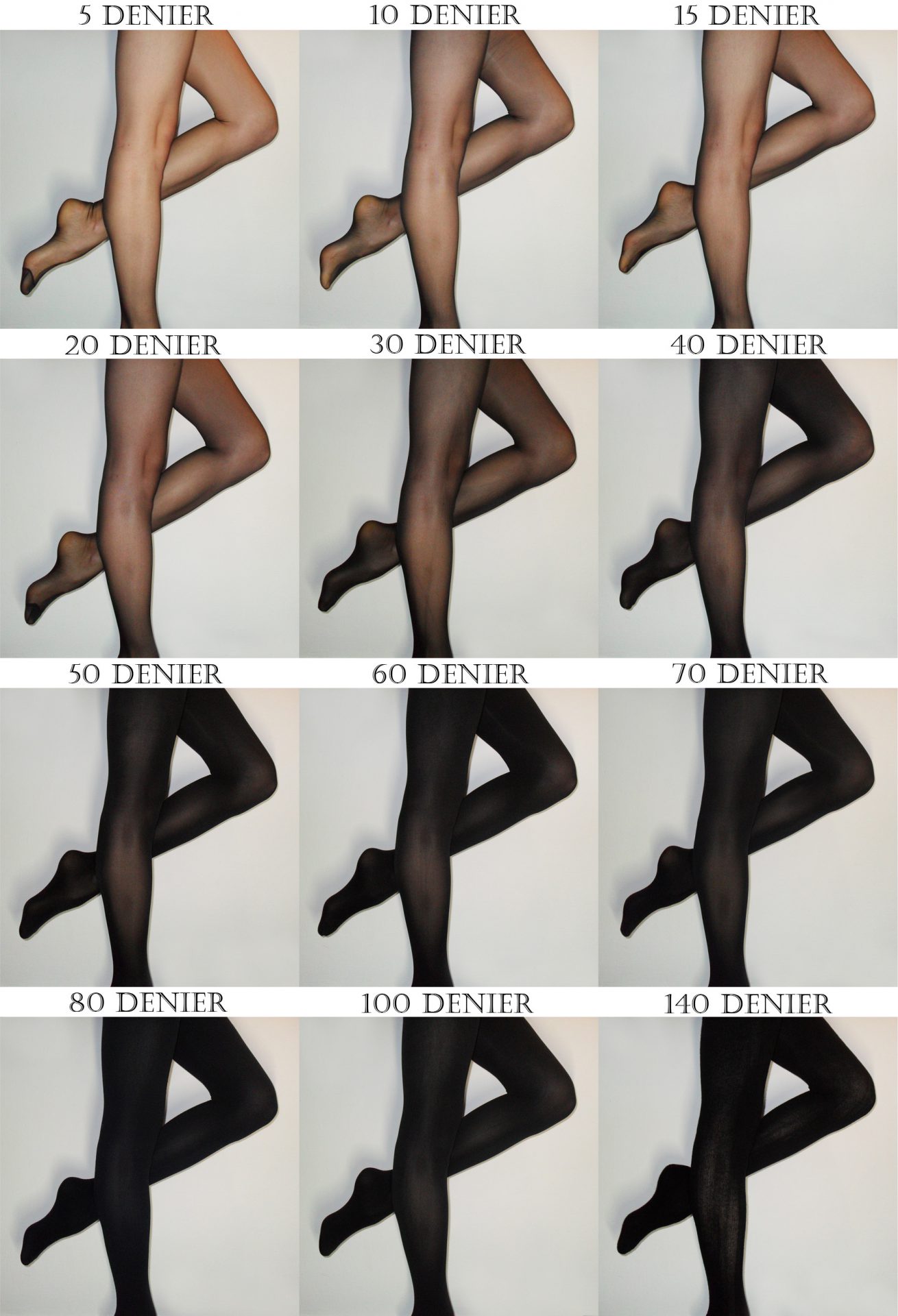 Hosiery Denier Guide: What Do Different Denier Tights Look Like