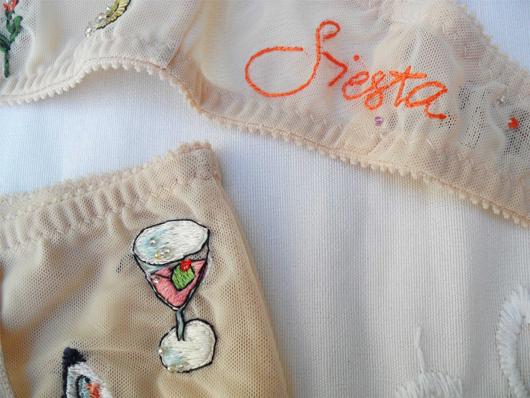 Embroidered lingerie  Handmade luxury sets