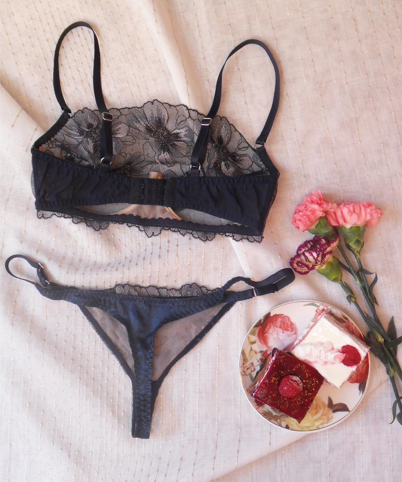 Adjustable straps thong - Floral lace panties - Sexy lingerie - Women  underwear - Shop Marina V Lingerie Women's Underwear - Pinkoi