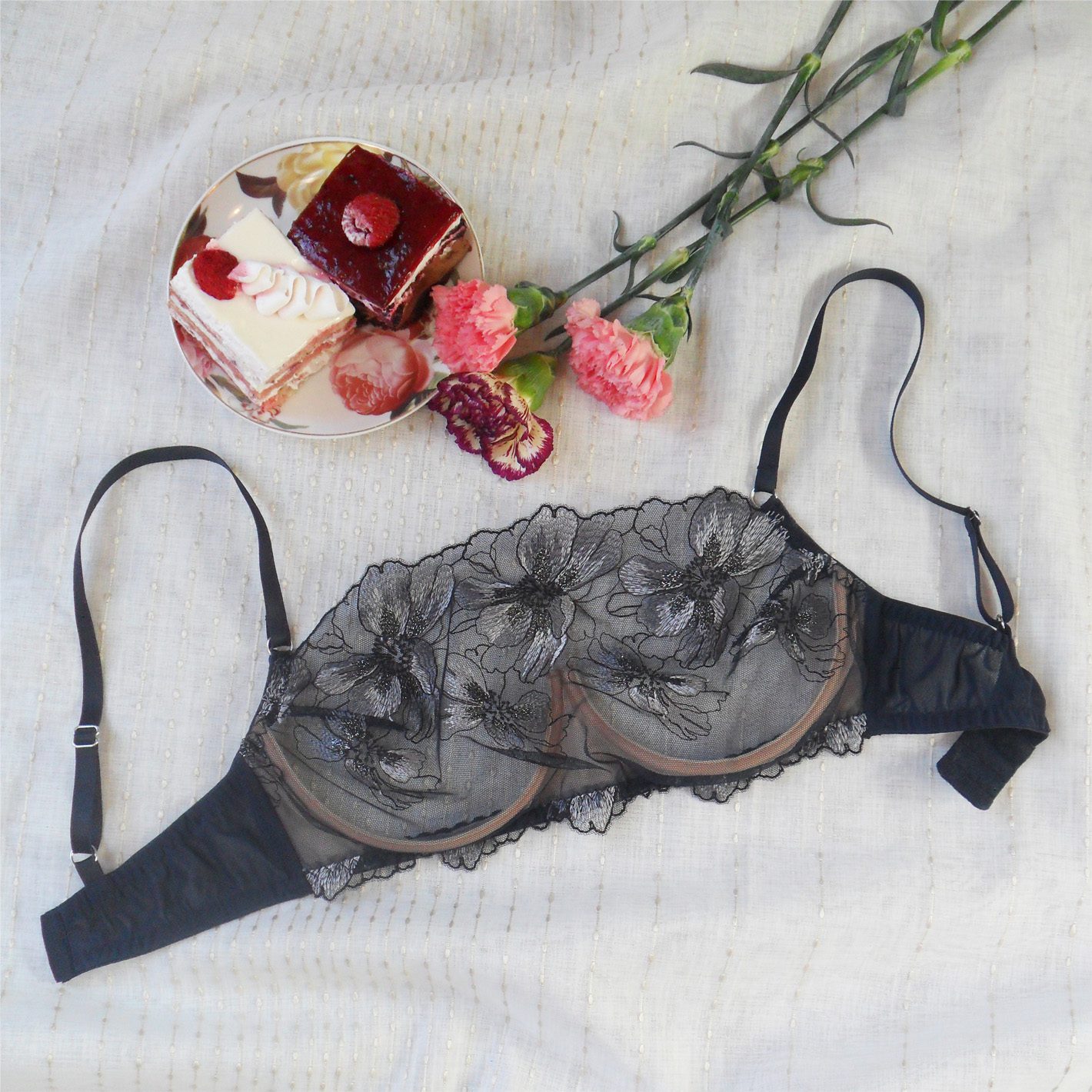 Lingerie Review: TKC Design Inc. Electric Dahlia Bralette Set