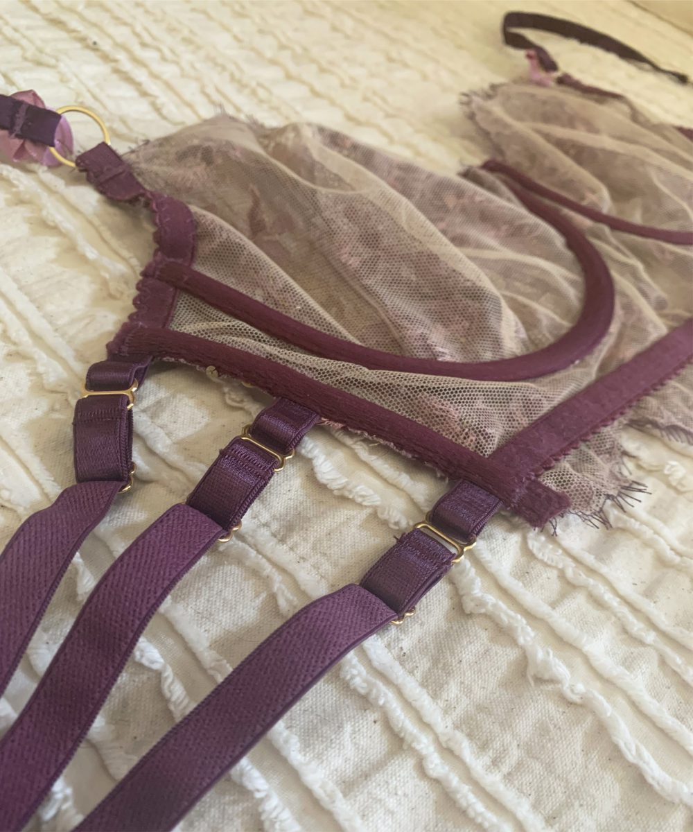 Karolina Laskowska  Eos Aubergine Lingerie Set at Jane's Vanity