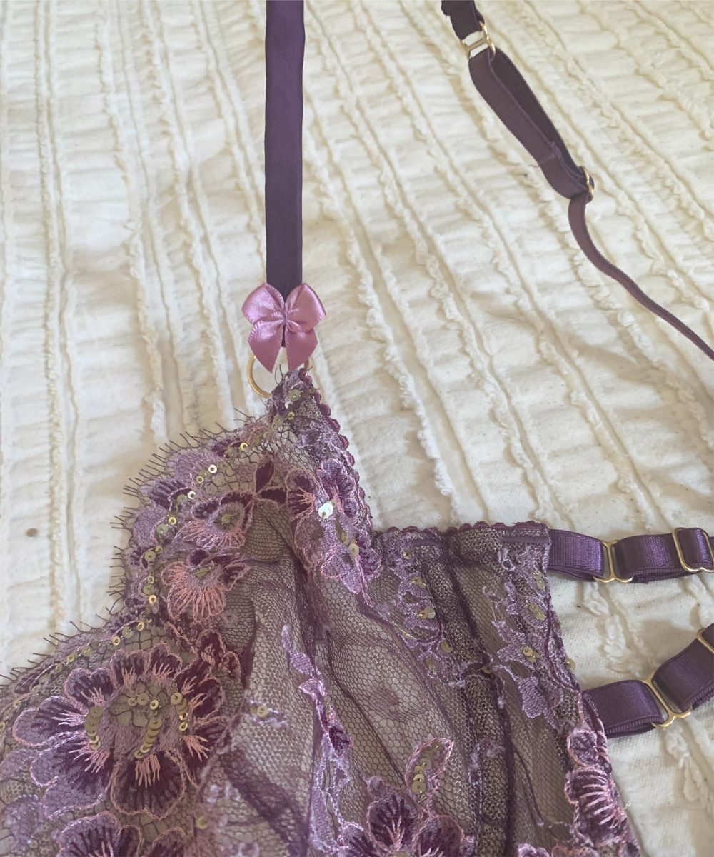 Karolina Laskowska  Eos Aubergine Lingerie Set at Jane's Vanity