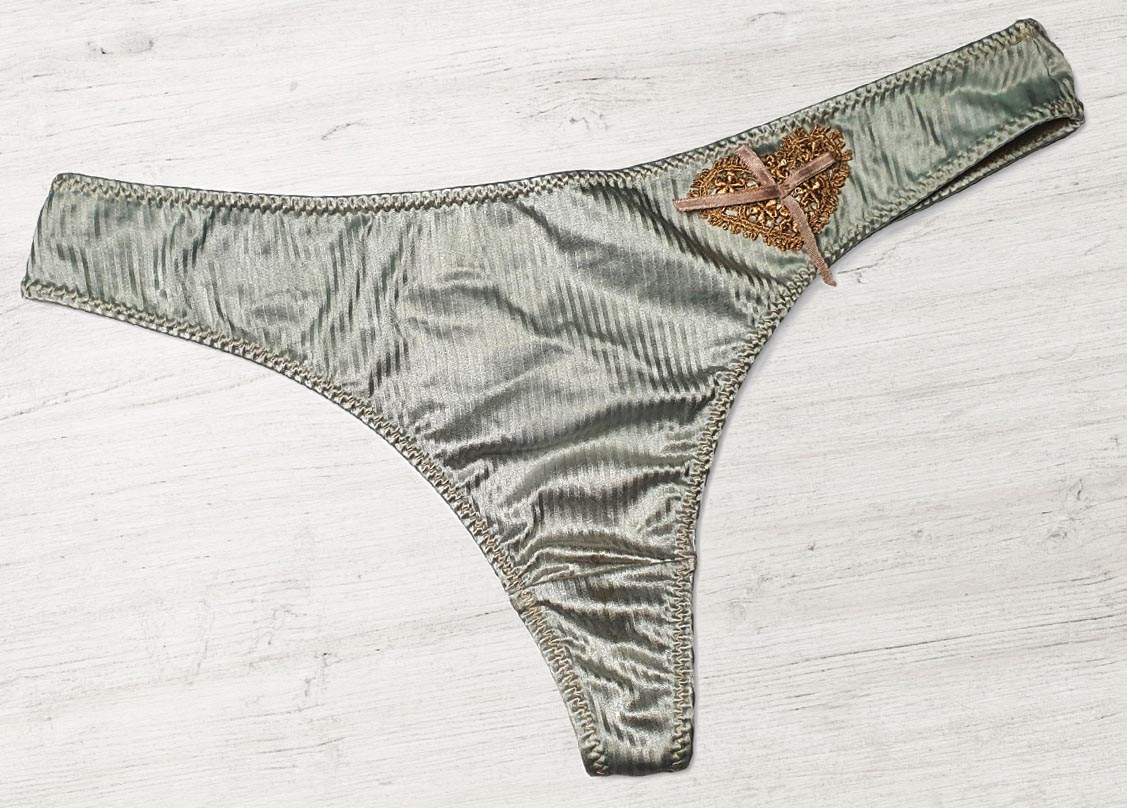 Thong with embroidery patch