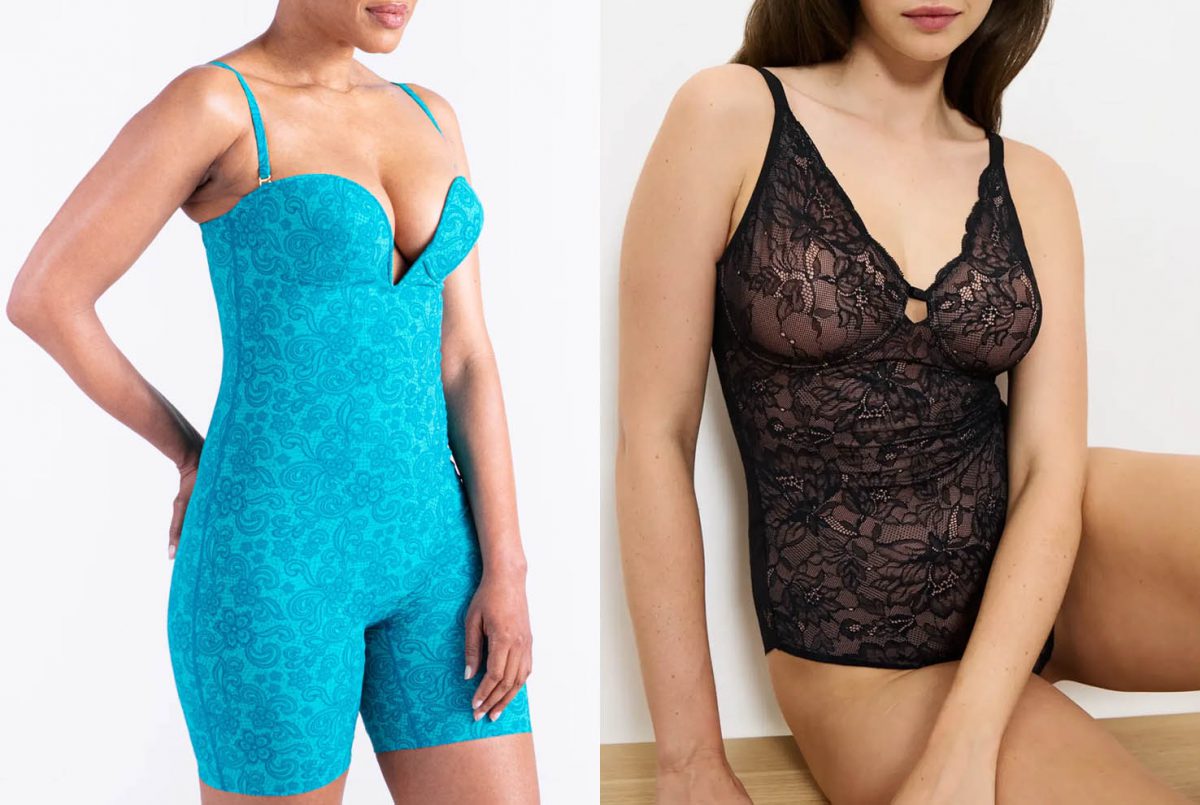 Sexy shapewear with colour and lace