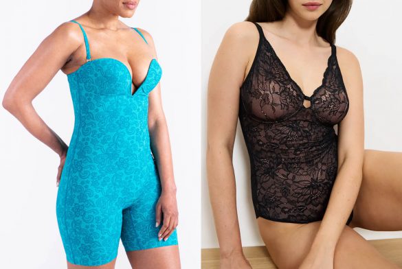 Sexy shapewear with colour and lace