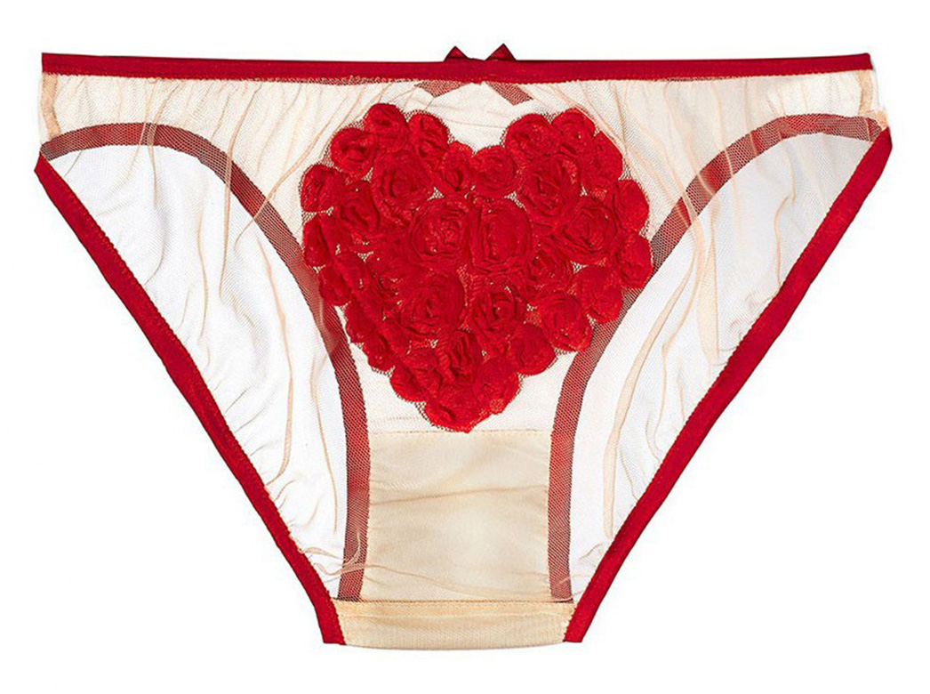 Cadolle Mimi sheer brief with red heart