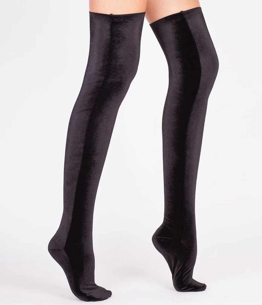 Folklorious black velvet over the Knee socks