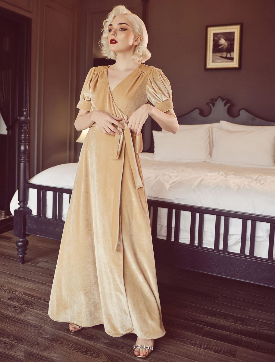 Lela Silk velvet dressing gown or wrap dress