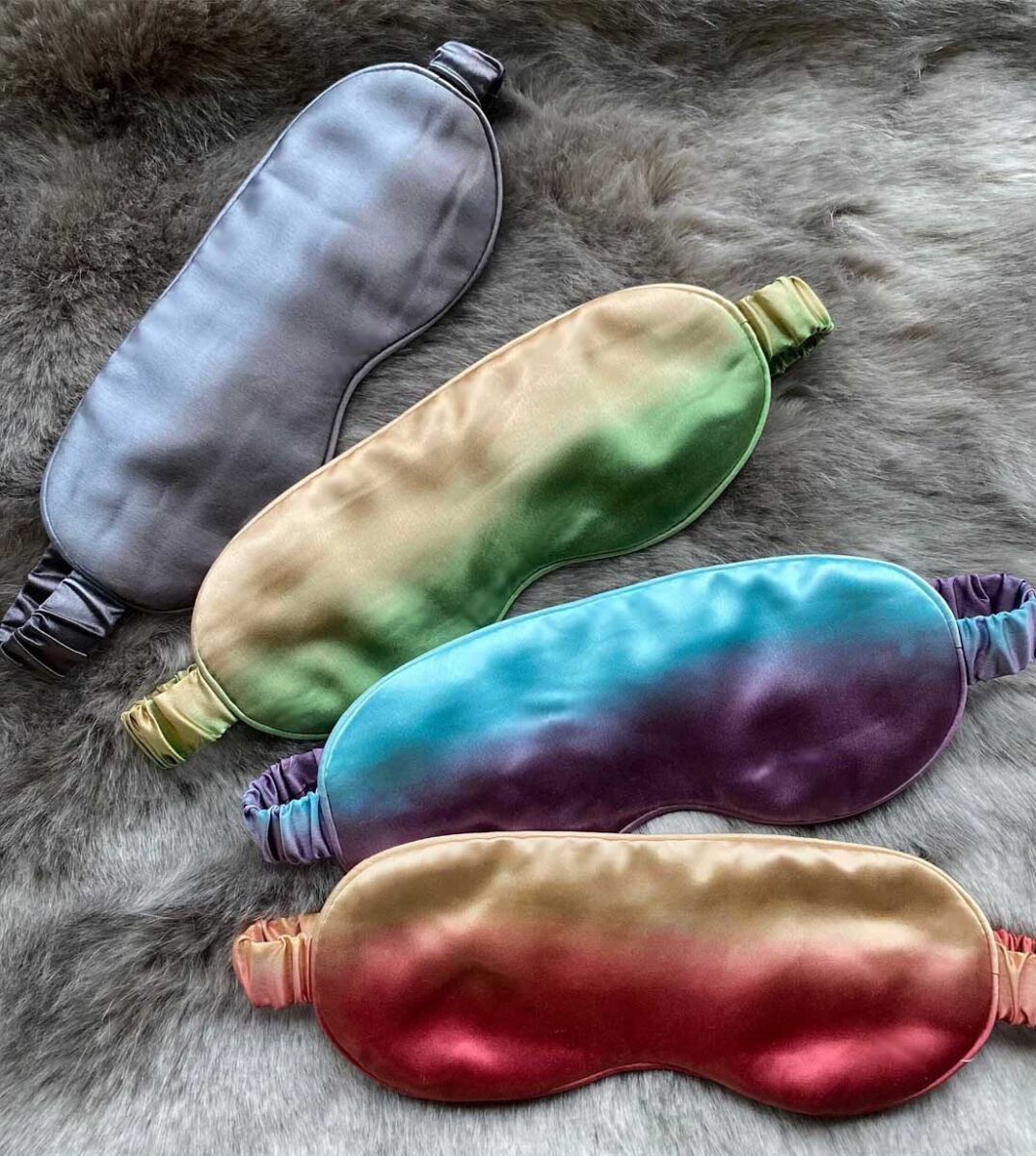 Chrissy Wai Ching ombre dyed Mulberry silk eye mask