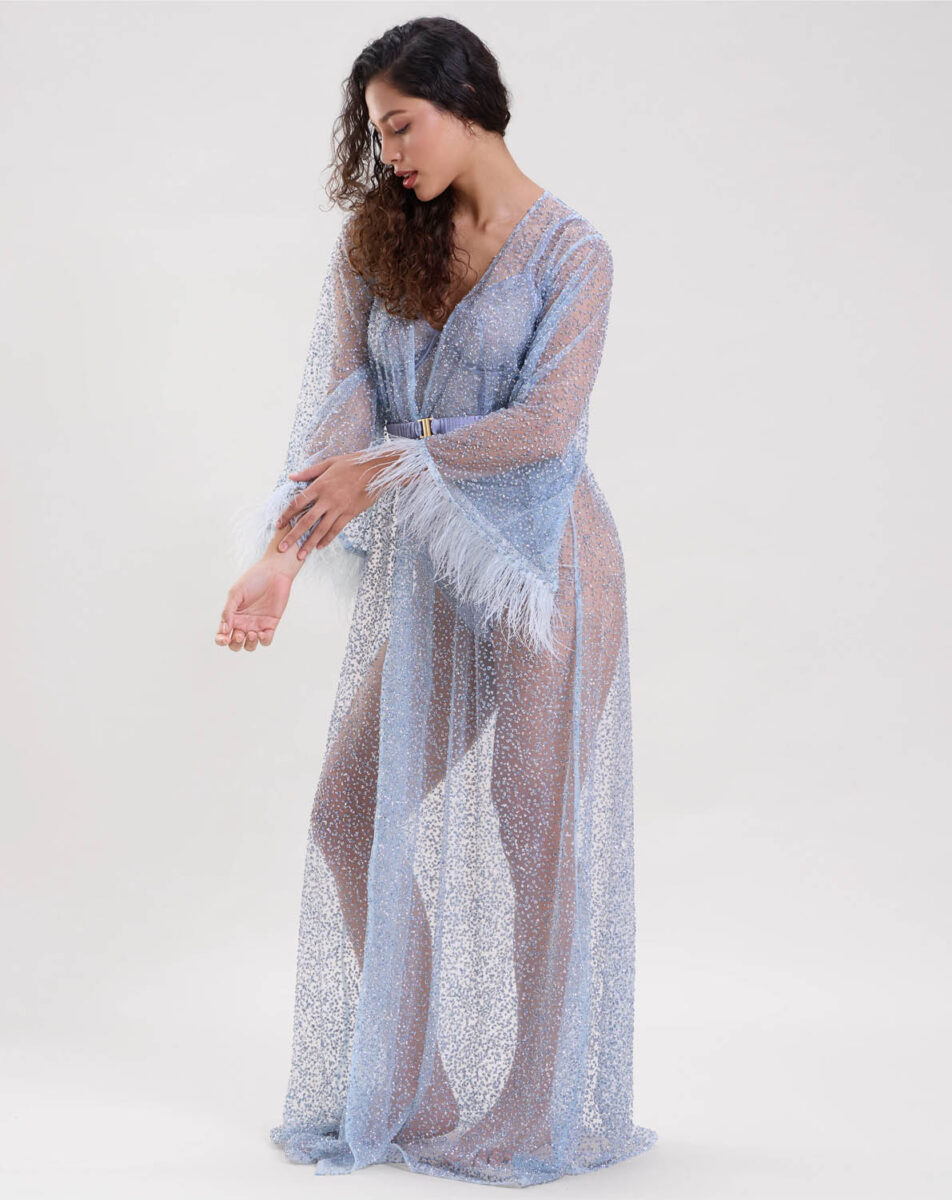 Mysthelle Else sheer glittery lingerie robe